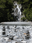 Stacked stones, Fantail Falls, NZ